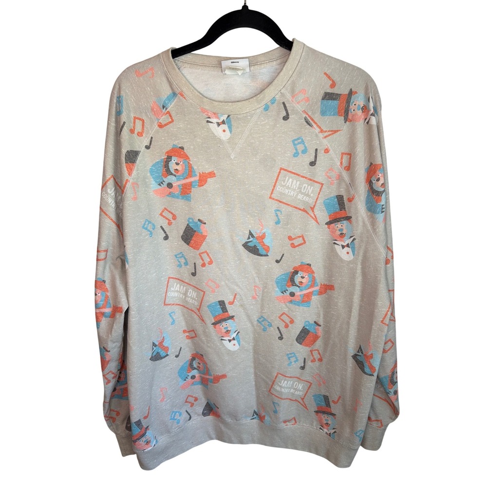 Disney Parks Country Bear Jamboree Jam On Sweatshirt XL Oatmeal Heather Raglan